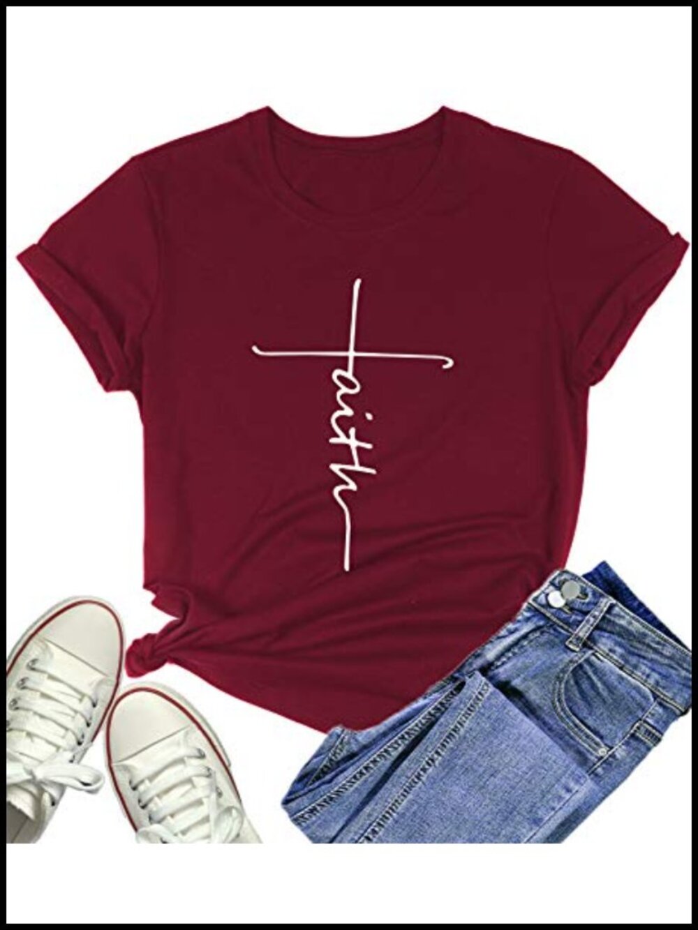 Women's V-Neck Short Sleeve Letter Print Graphic T-Shirt Casual Summer Tee